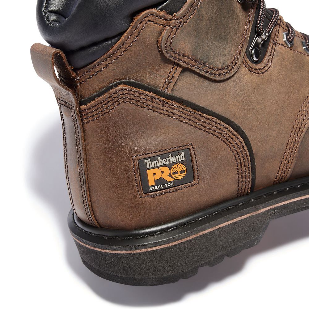 Timberland Mens Work Boots PRO® Pit Boss 6\" Steel Toe - Brown - India UP9128645